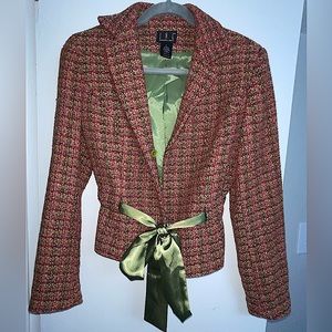 INC size 6 multicolor tweed jacket